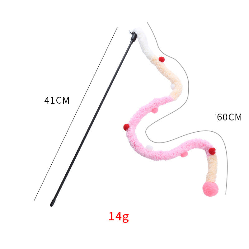 Rainbow Ribbon Cat Wand Toy for Indoor Cats Interactive Play