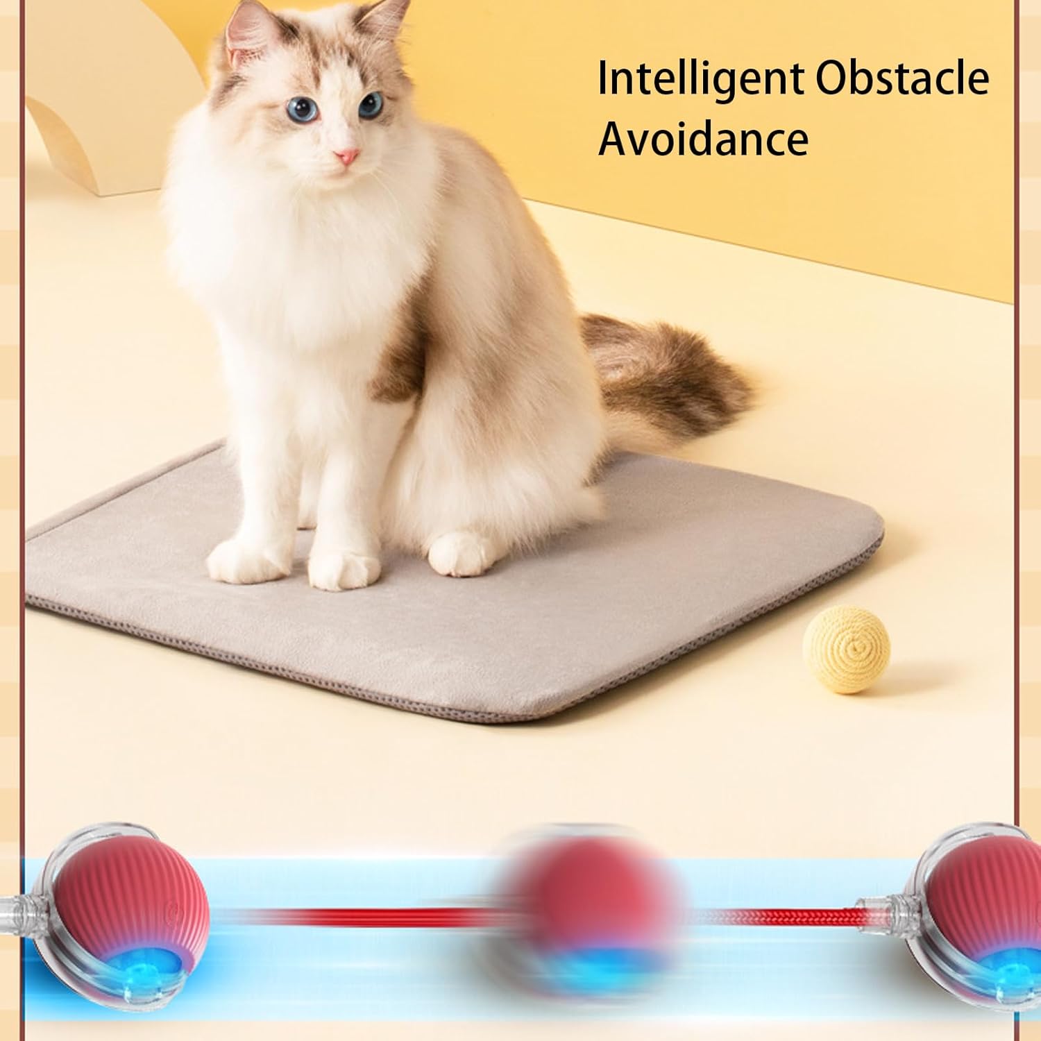 Interactive Automatic Rolling Cat Toy Ball for Indoor Cats