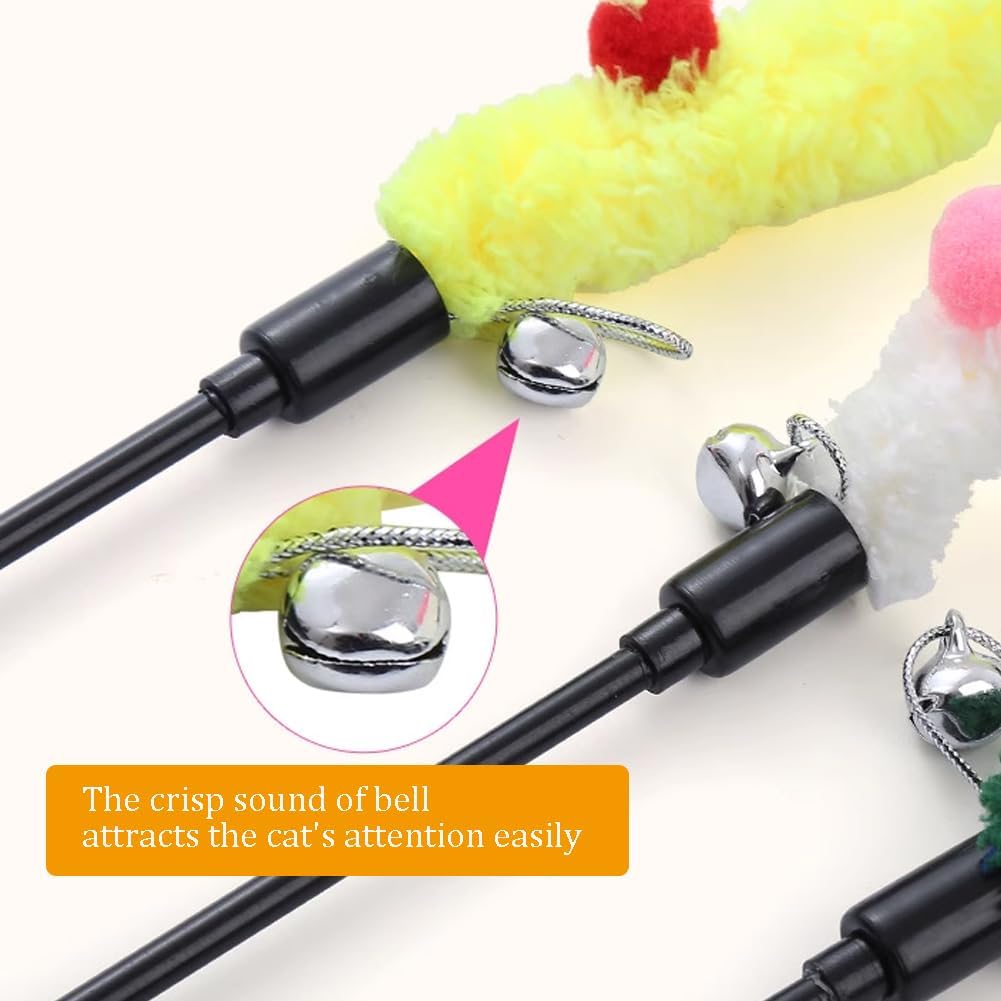 Rainbow Ribbon Cat Wand Toy for Indoor Cats Interactive Play
