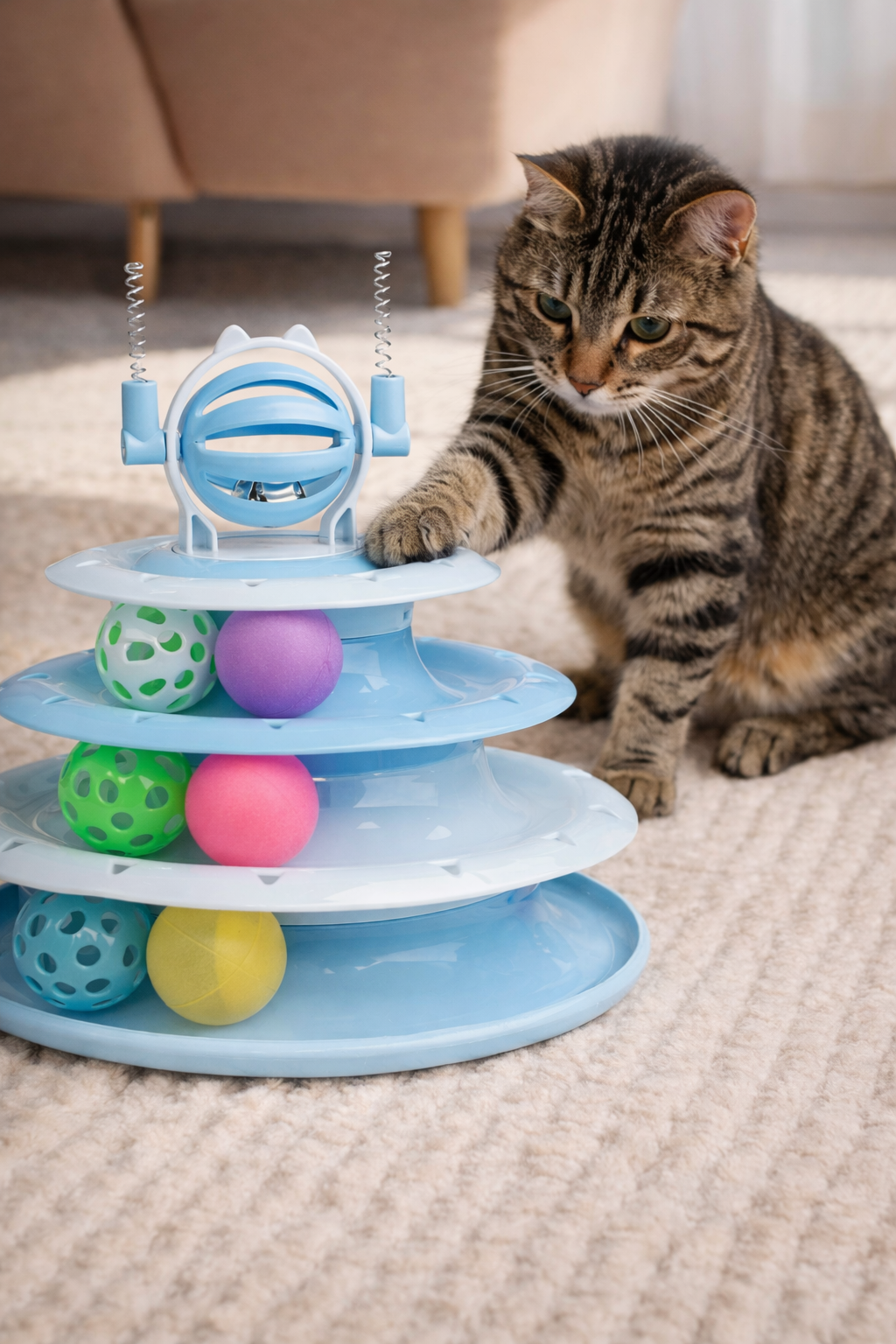 Interactive Cat Puzzle Toy Ball for Indoor Cats