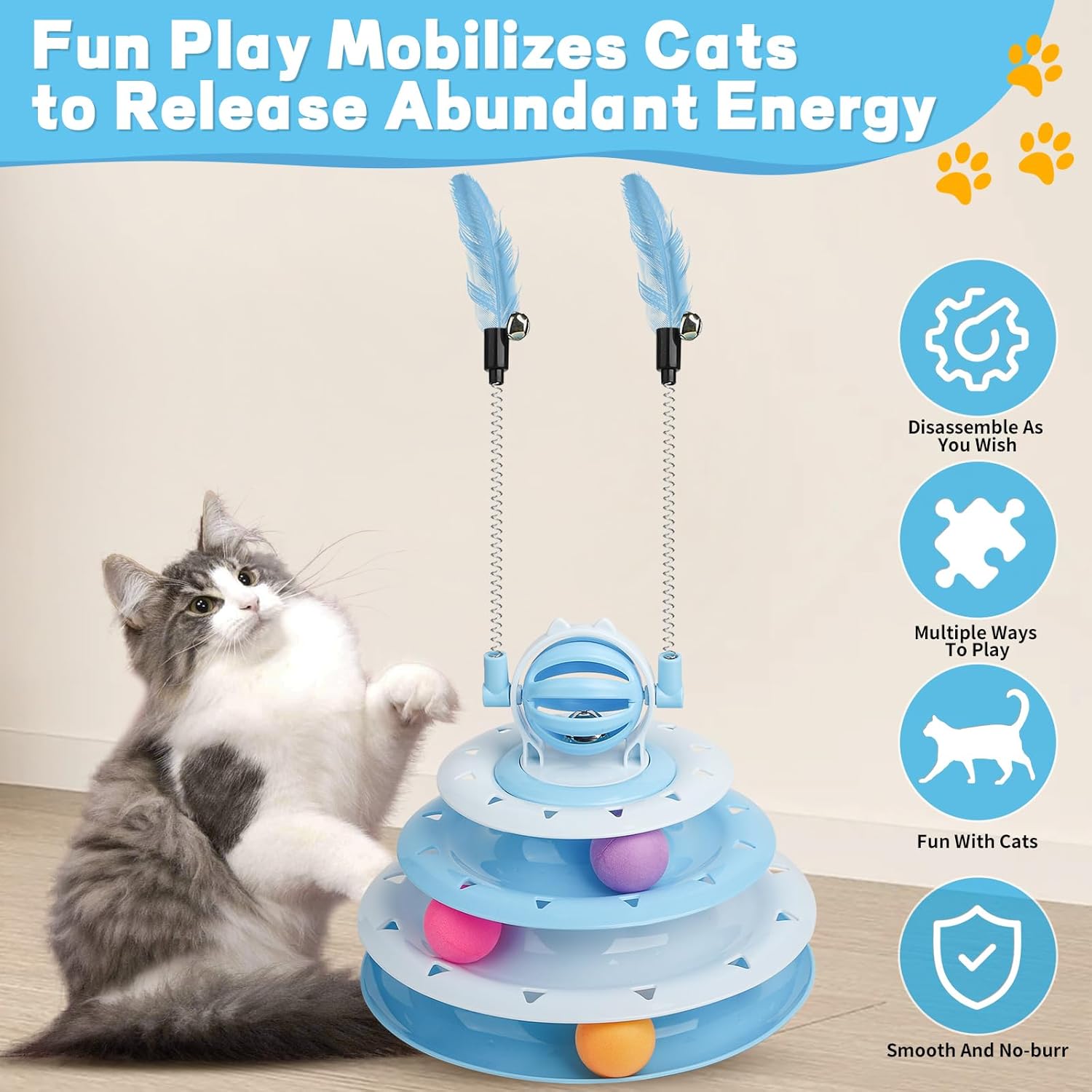 Interactive Cat Puzzle Toy Ball for Indoor Cats