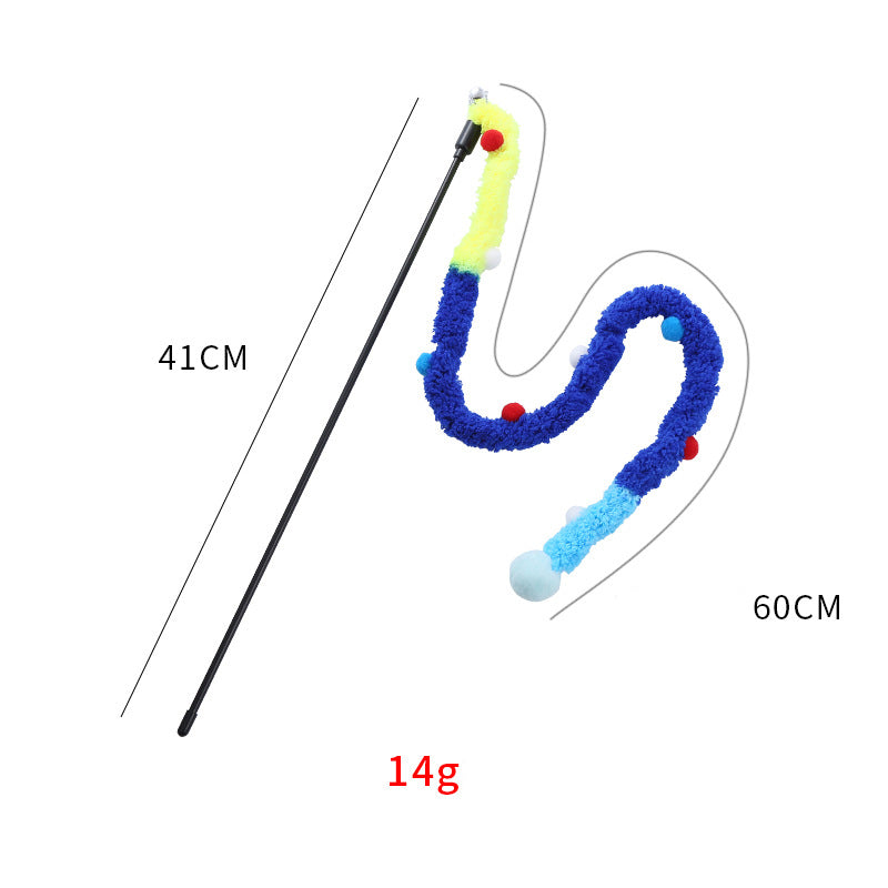 Rainbow Ribbon Cat Wand Toy for Indoor Cats Interactive Play