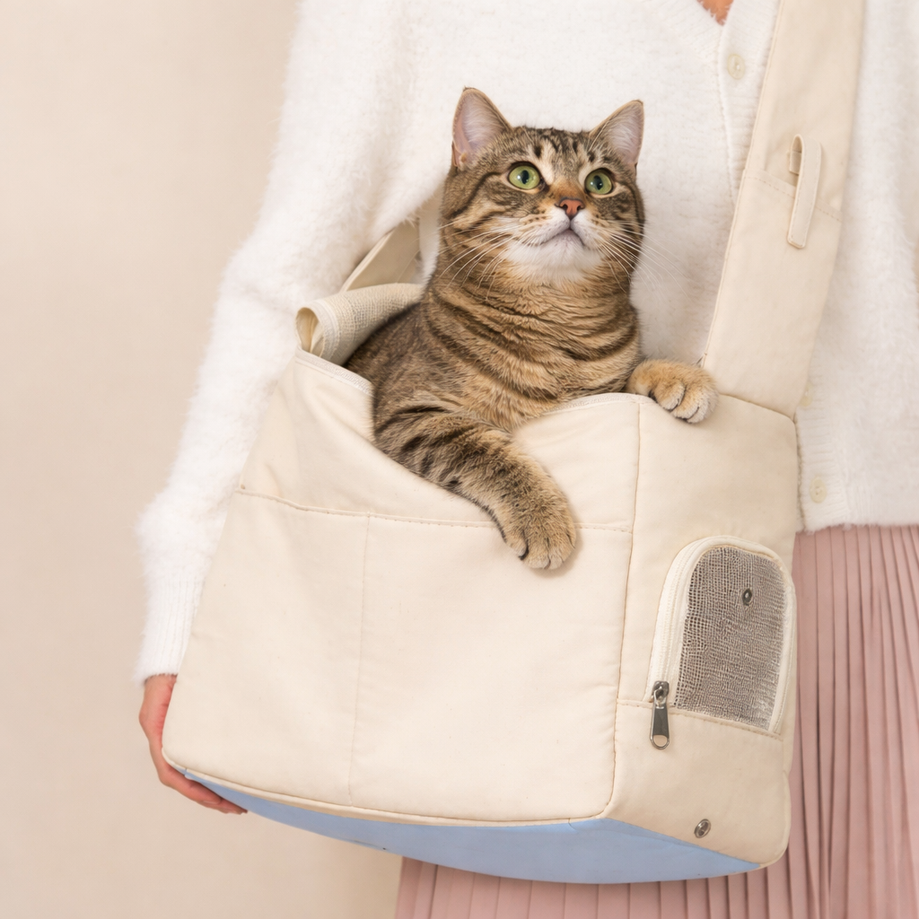 Portable Cat Carrier for Travel (Foldable Soft-Sided Carrier for Indoor & Outdoor Use)