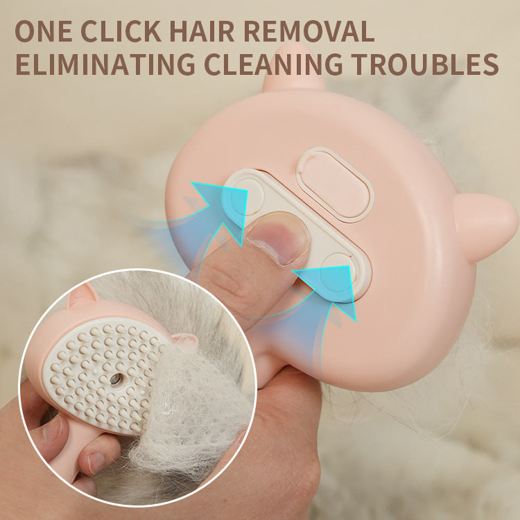 Self Cleaning Cat Grooming Brush with Mist Spray for Shedding & Hair Removal