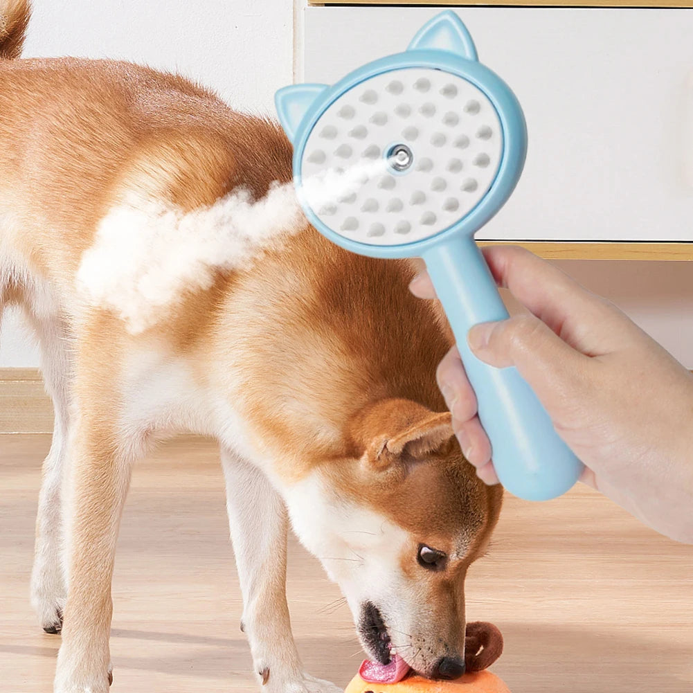 Self Cleaning Cat Grooming Brush with Mist Spray for Shedding & Hair Removal