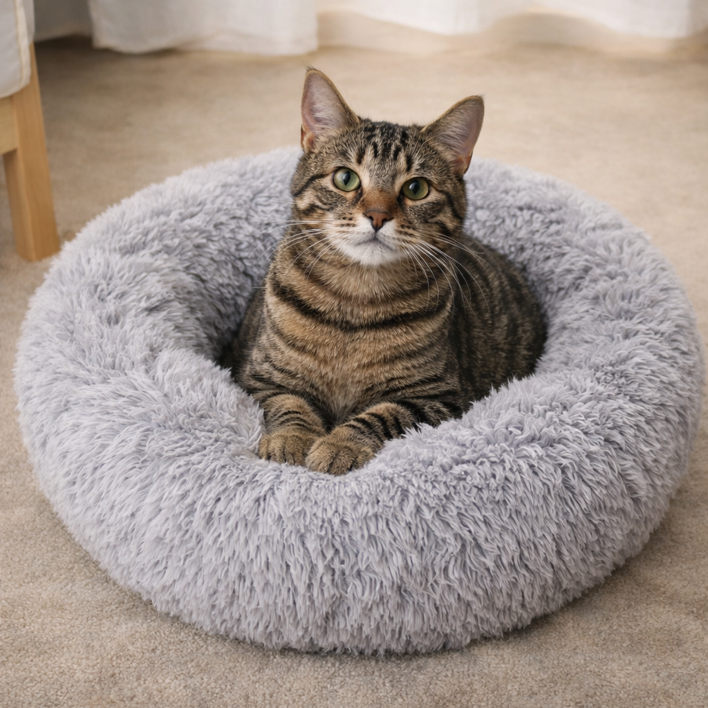 Calming Cat Bed – Anti-Anxiety Cozy Cave